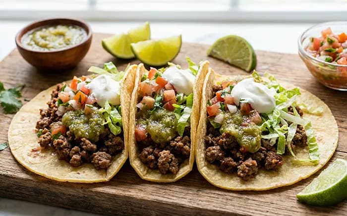 Mageres Hackfleisch-Tacos