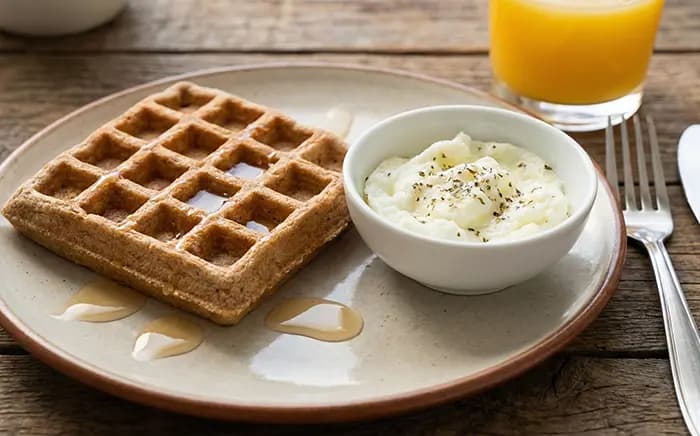 Waffeln und Eiweiß