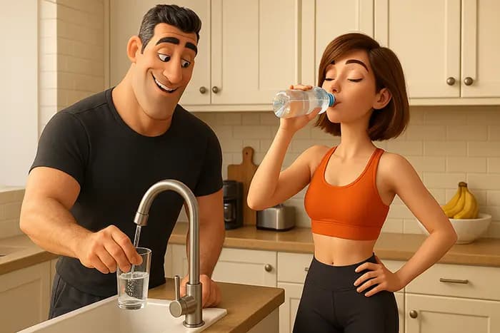 Leitungswasser vs. Flaschenwasser vs. gefiltertes Wasser